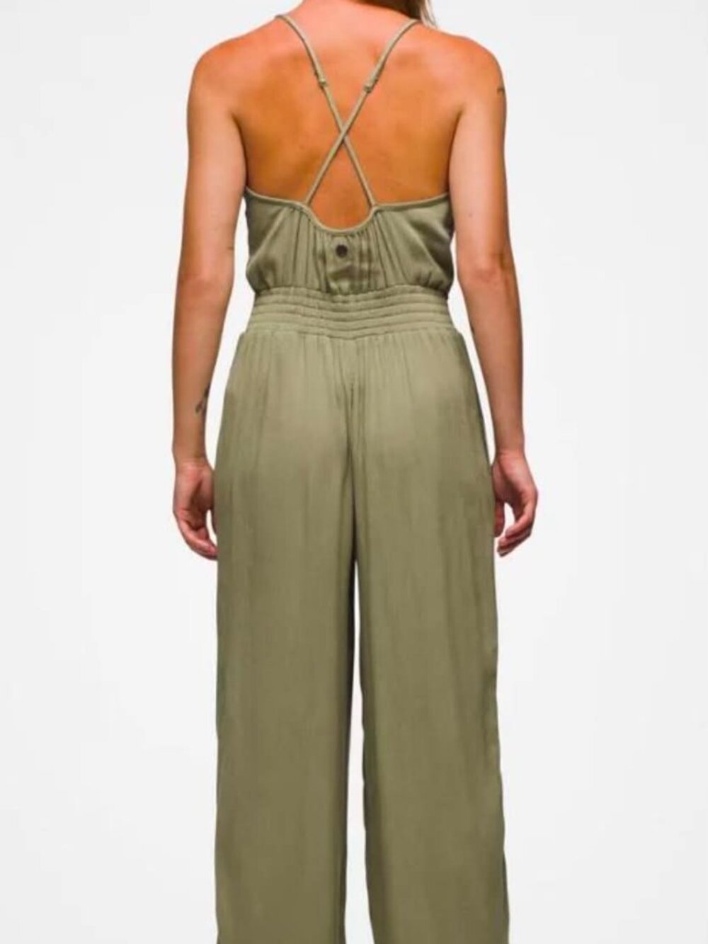 Prana Olive Green Wide-Leg Jumpsuit - Picture 2 of 9